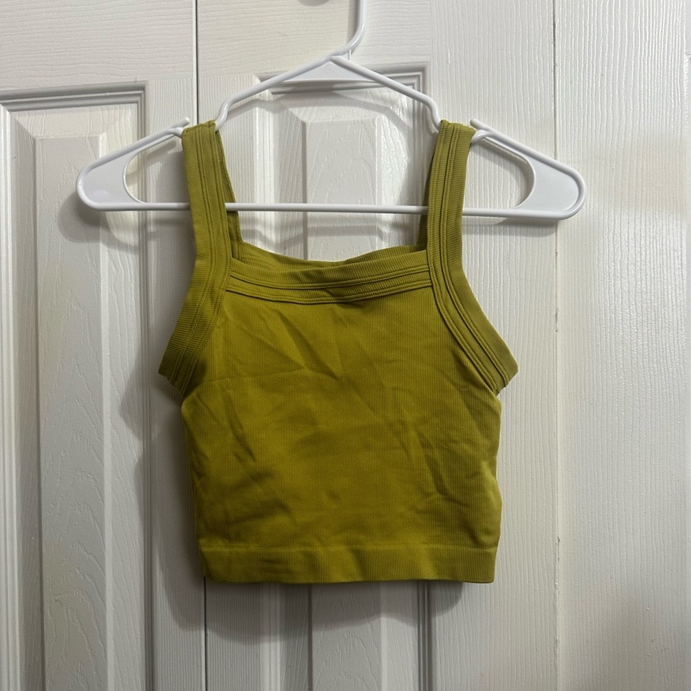 Green Ribbed Tank Top
